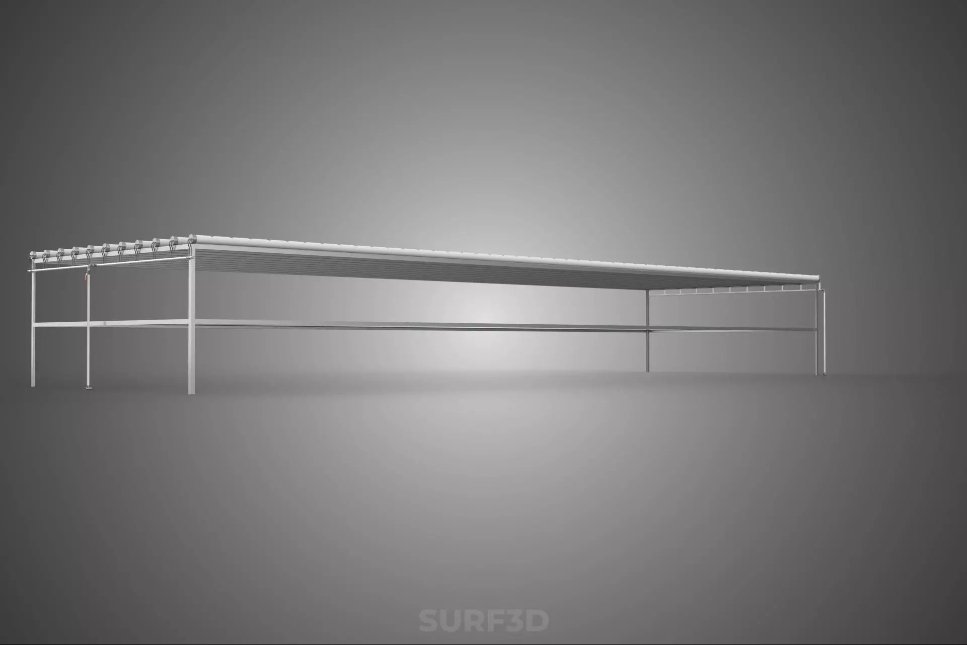 INDUSTRIAL SCALE HYDROPONIC RACK NFT SYSTEM ARRAY GARDEN FARMING 3D model_16