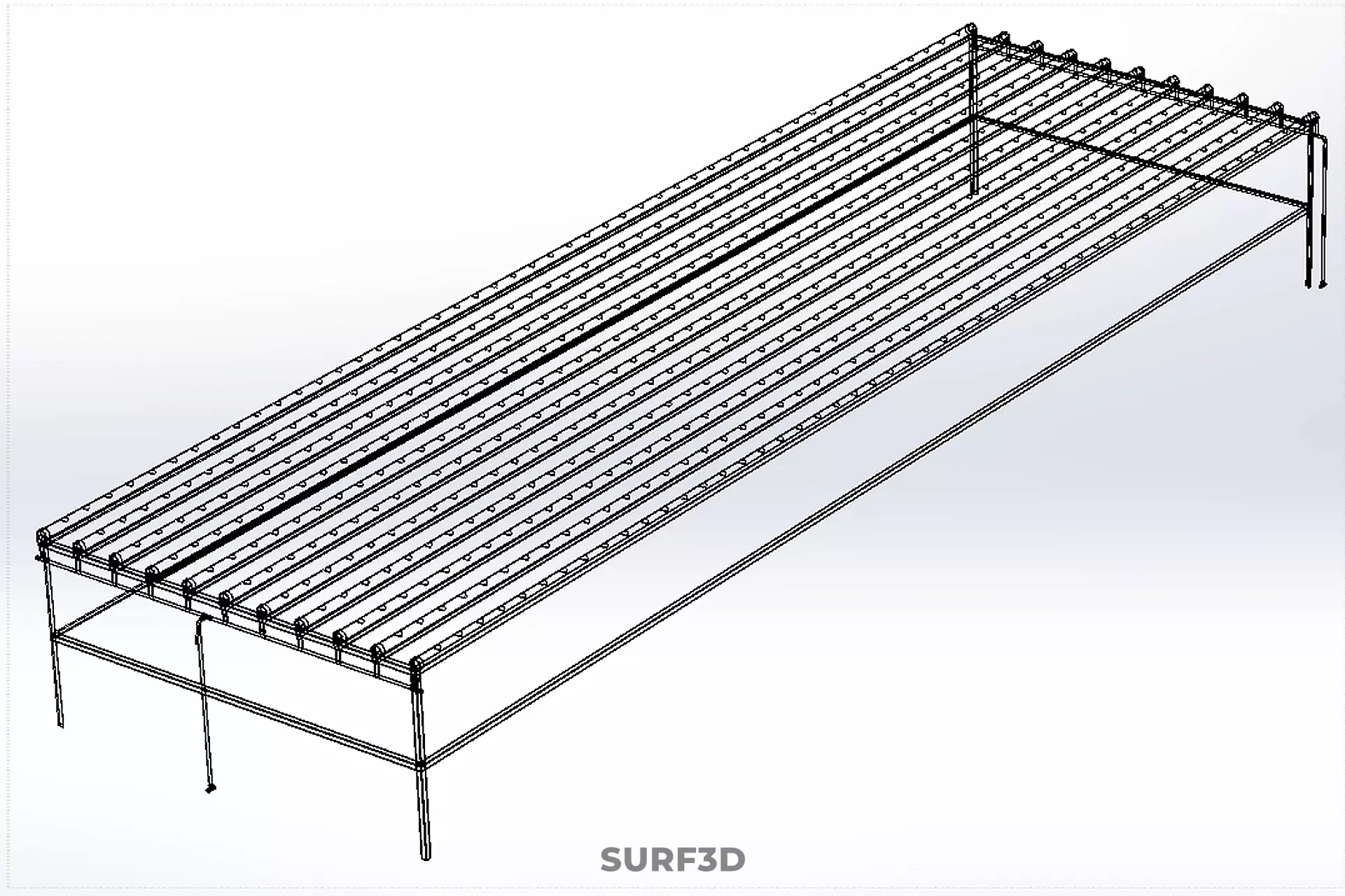INDUSTRIAL SCALE HYDROPONIC RACK NFT SYSTEM ARRAY GARDEN FARMING 3D model_33