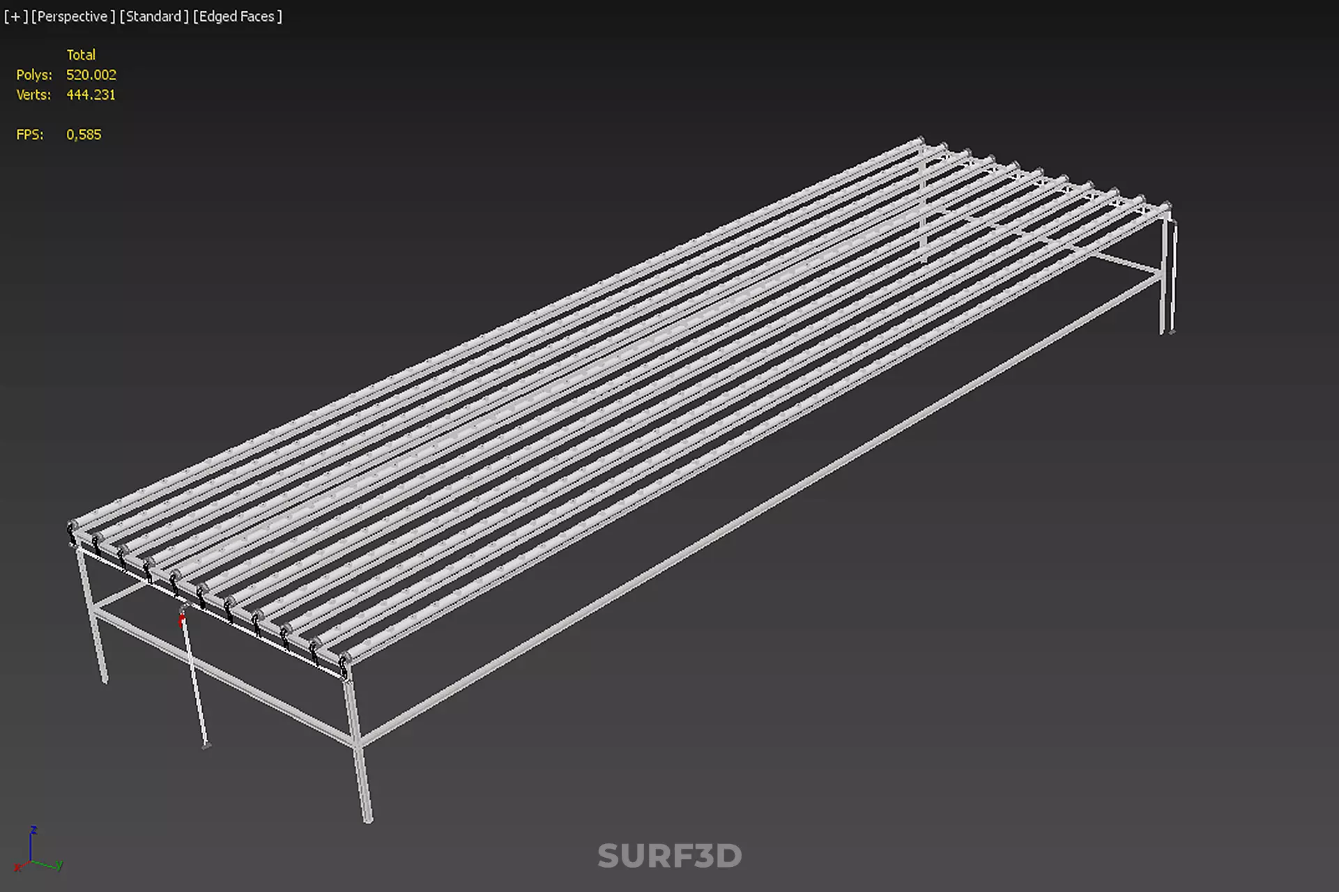 INDUSTRIAL SCALE HYDROPONIC RACK NFT SYSTEM ARRAY GARDEN FARMING 3D model_31
