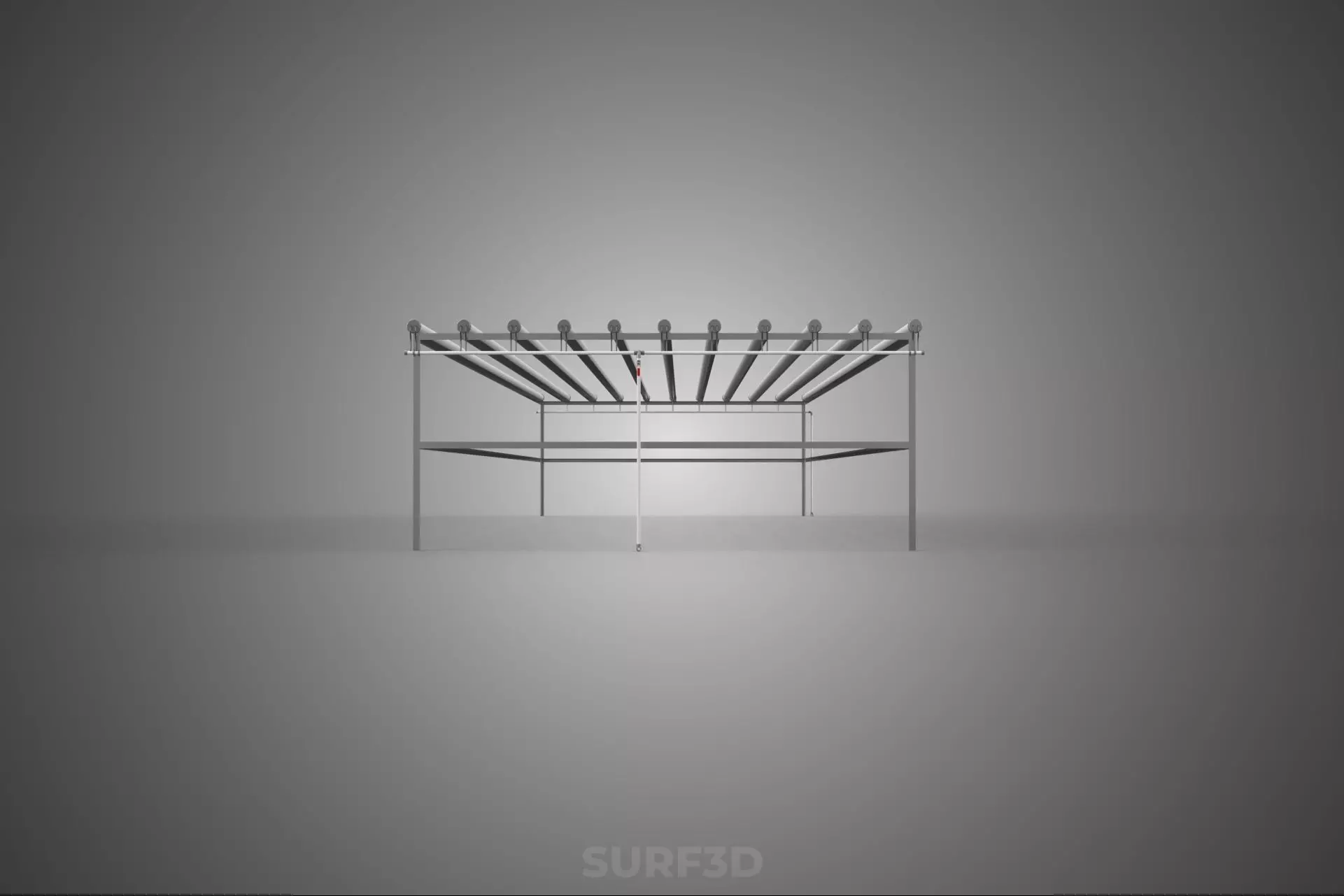 INDUSTRIAL SCALE HYDROPONIC RACK NFT SYSTEM ARRAY GARDEN FARMING 3D model_15