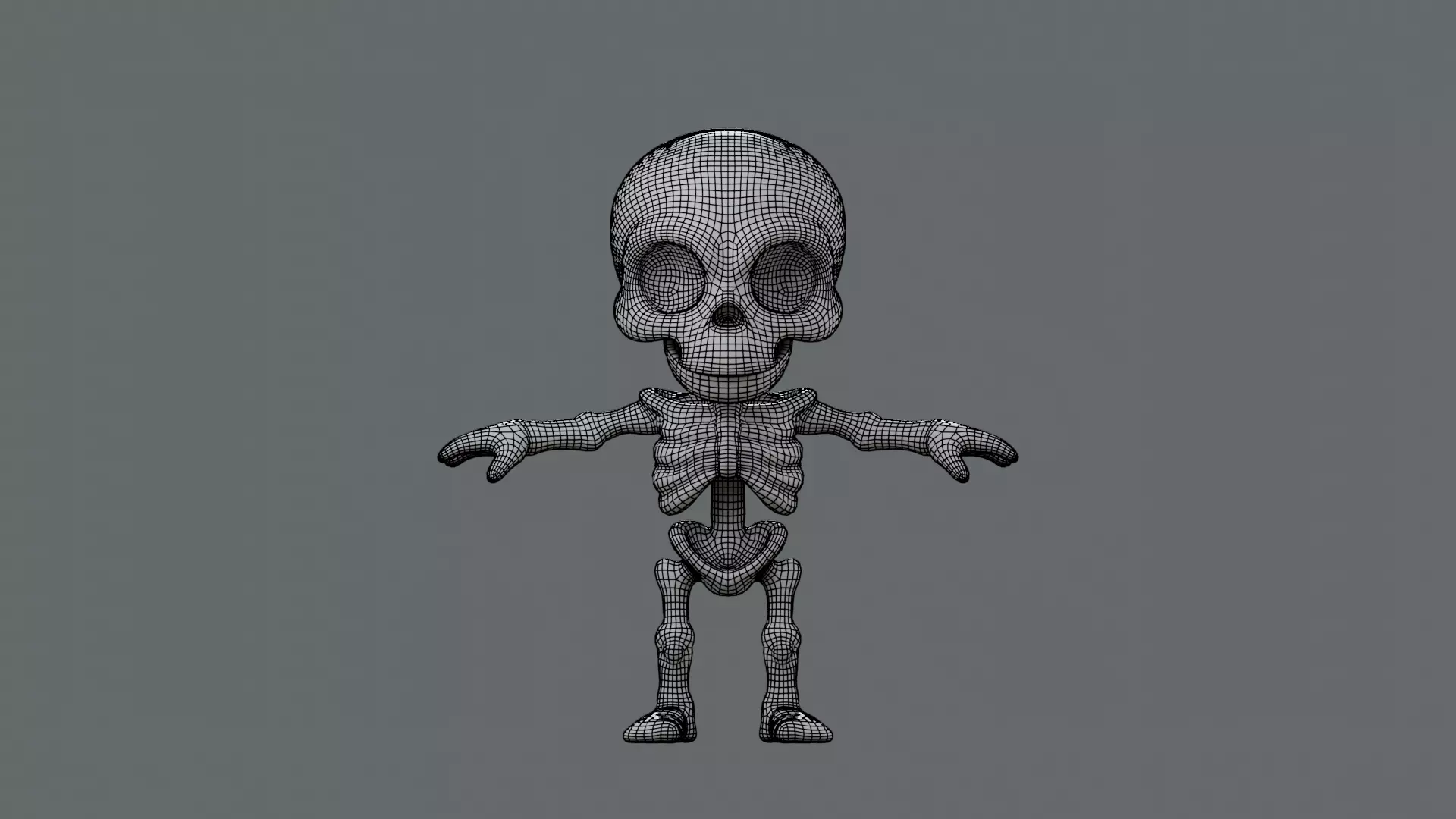 SD Skeleton Stylized Rigged Skeleton Character Low-poly 3D model_5