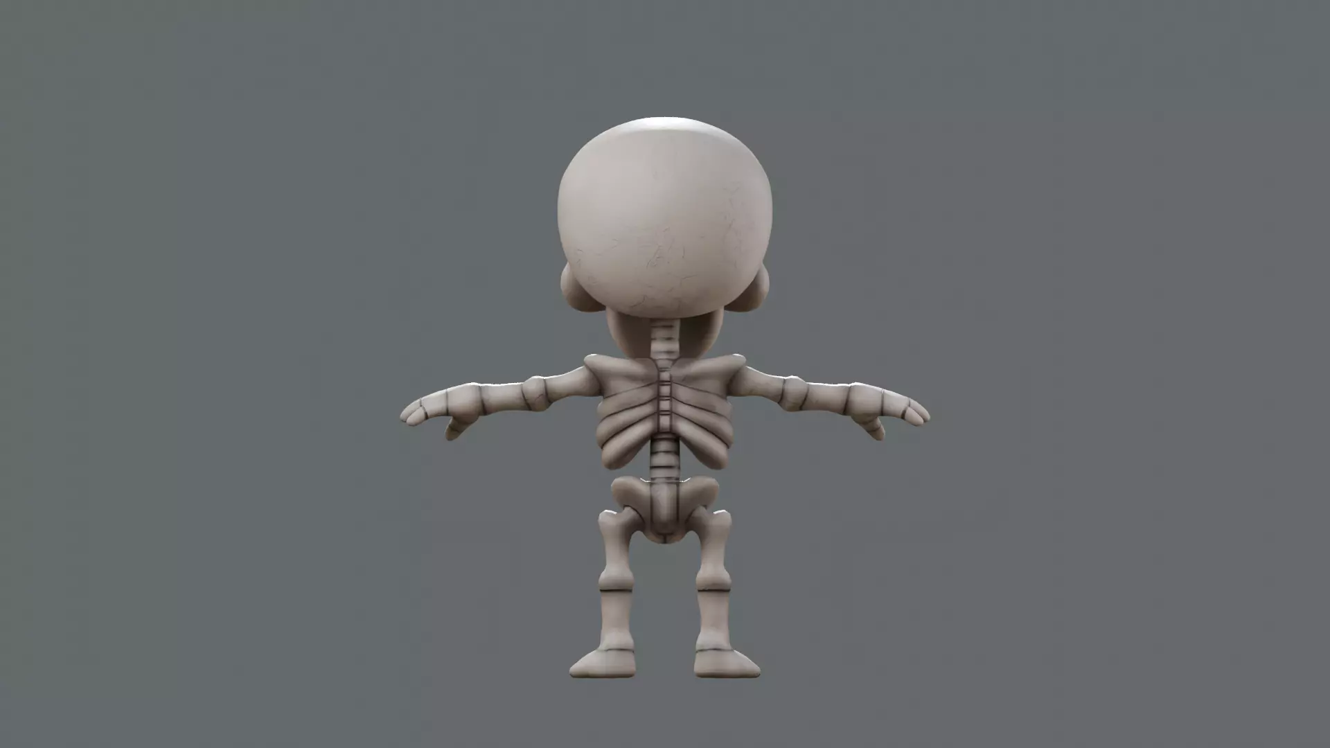 SD Skeleton Stylized Rigged Skeleton Character Low-poly 3D model_4