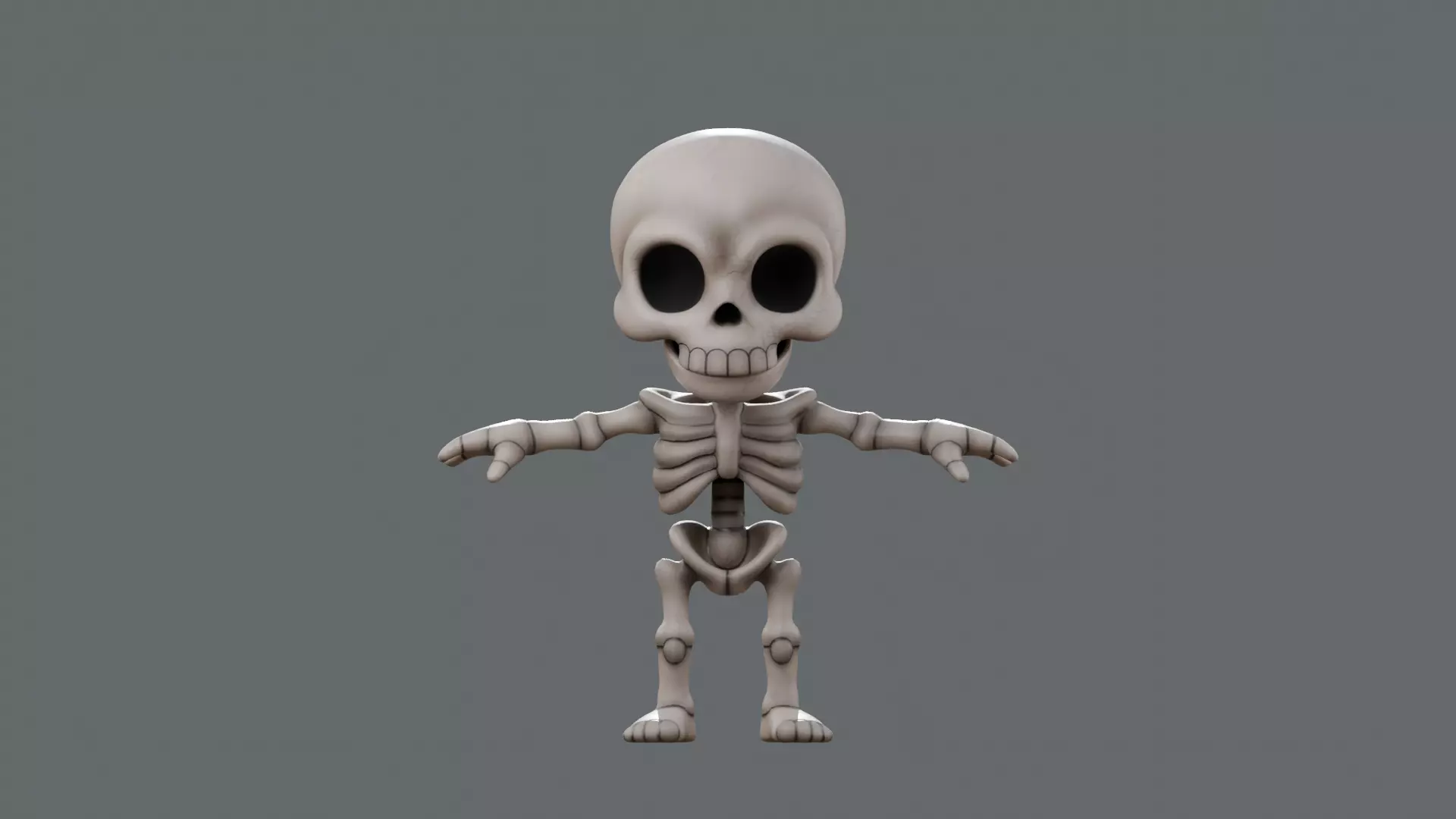 SD Skeleton Stylized Rigged Skeleton Character Low-poly 3D model_2