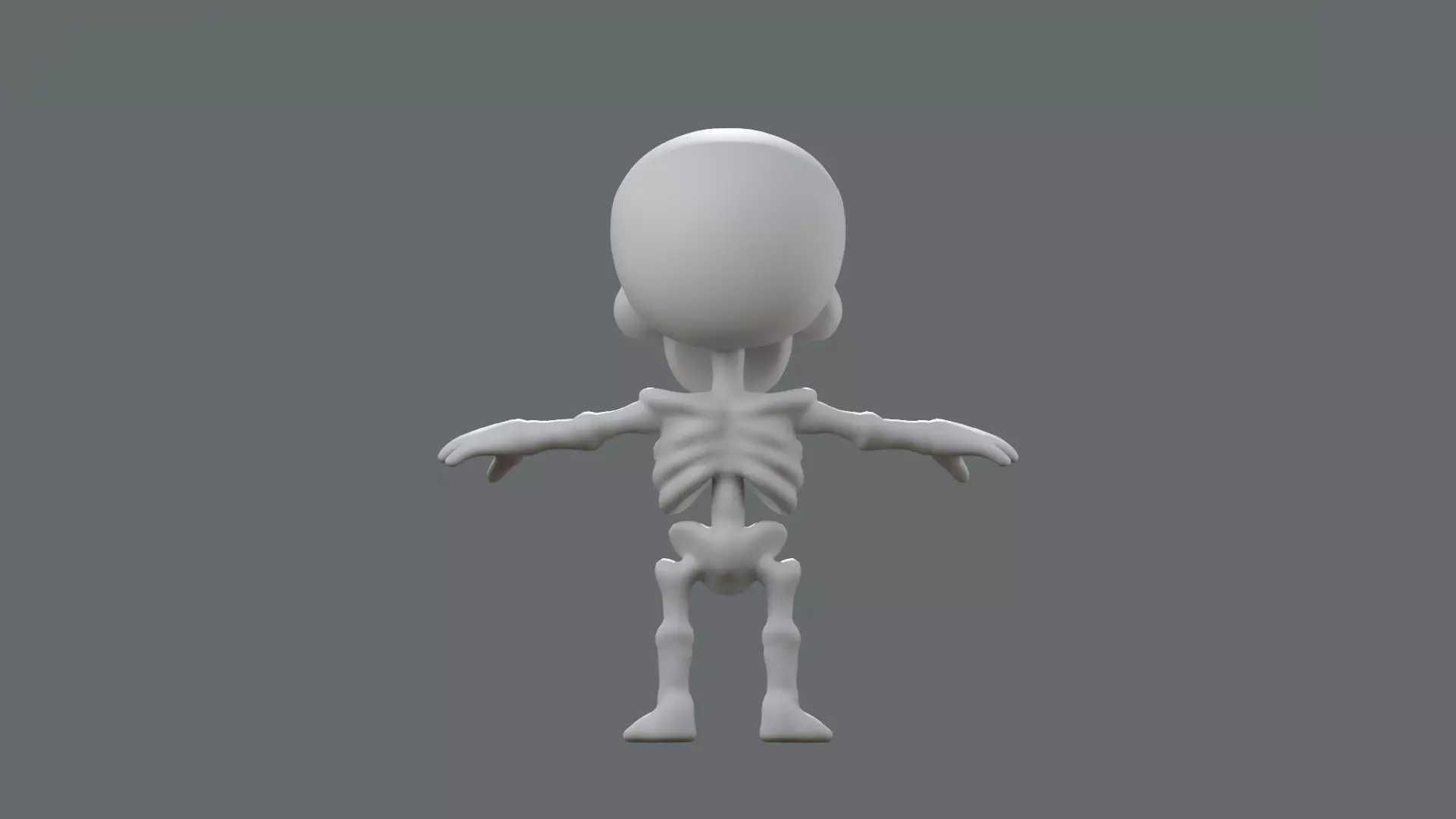 SD Skeleton Stylized Rigged Skeleton Character Low-poly 3D model_10