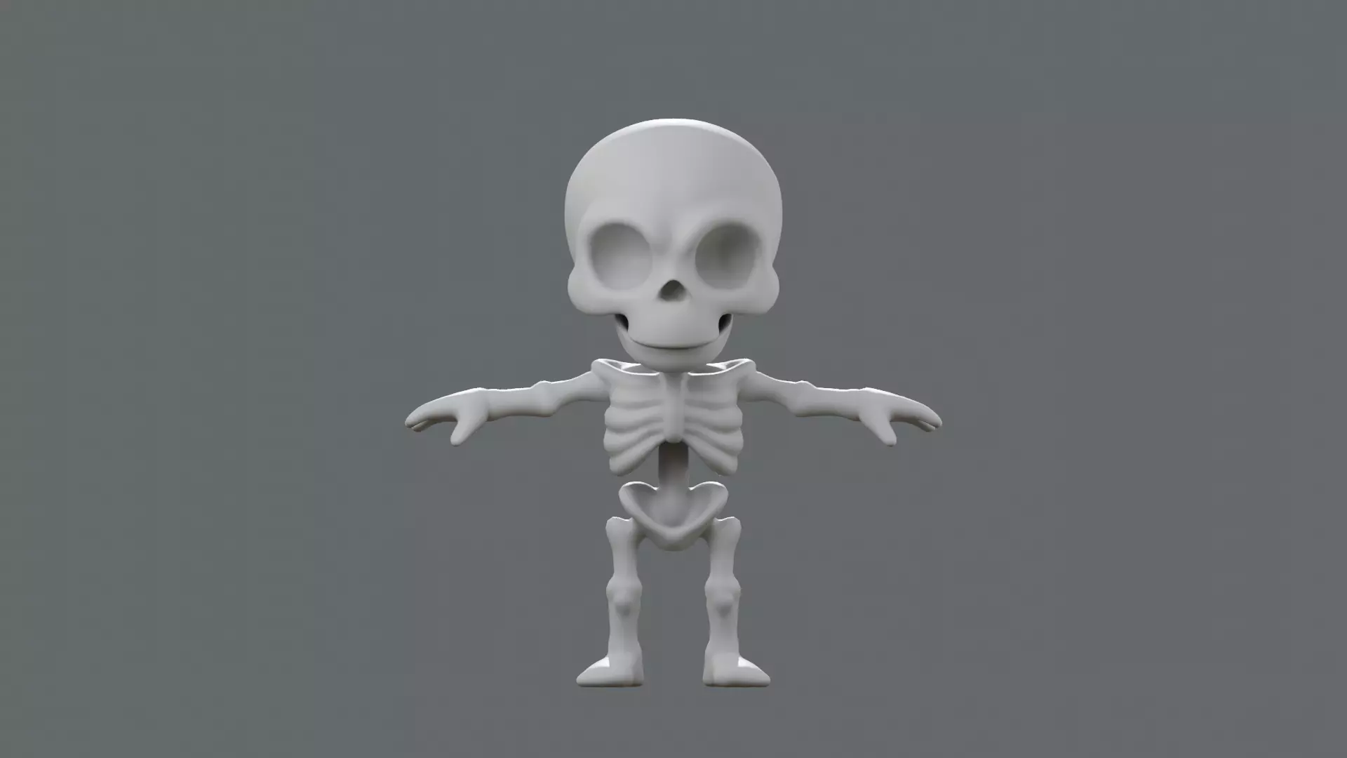 SD Skeleton Stylized Rigged Skeleton Character Low-poly 3D model_8