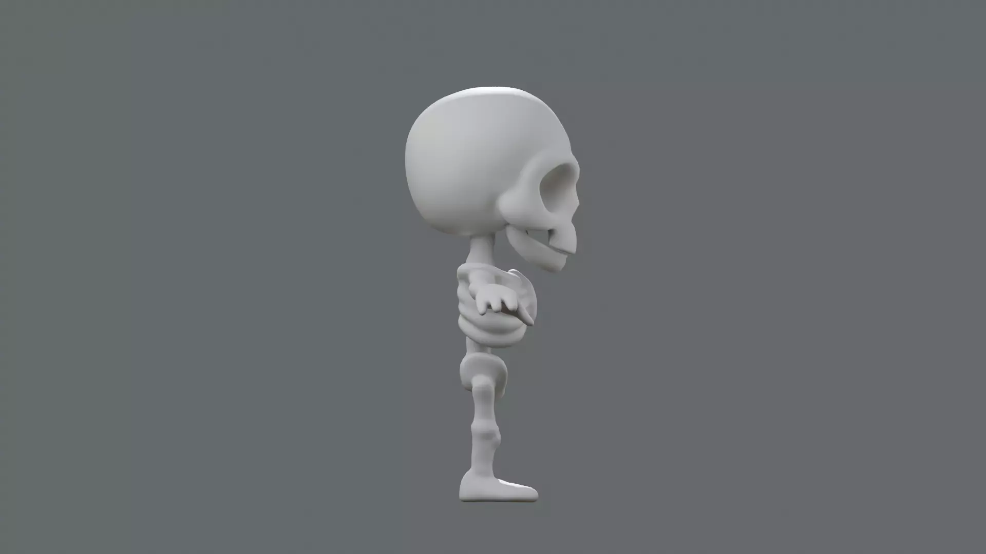 SD Skeleton Stylized Rigged Skeleton Character Low-poly 3D model_9