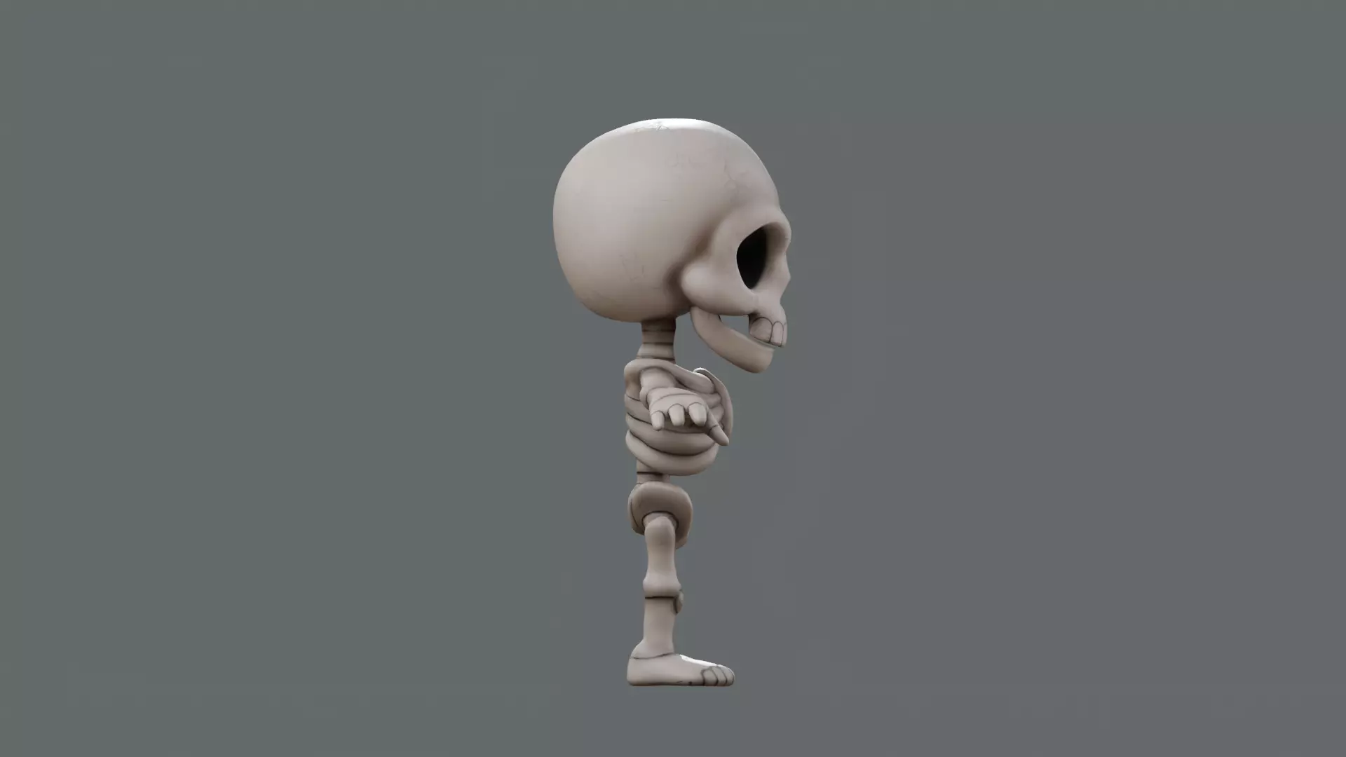 SD Skeleton Stylized Rigged Skeleton Character Low-poly 3D model_3