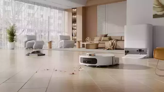 Blender robot vacuum cleaner furniture scene
