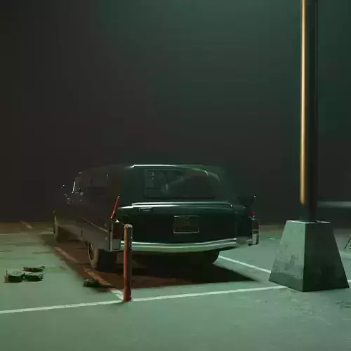 1963 Cadillac Hearse  Classic Vintage Car 3D Model