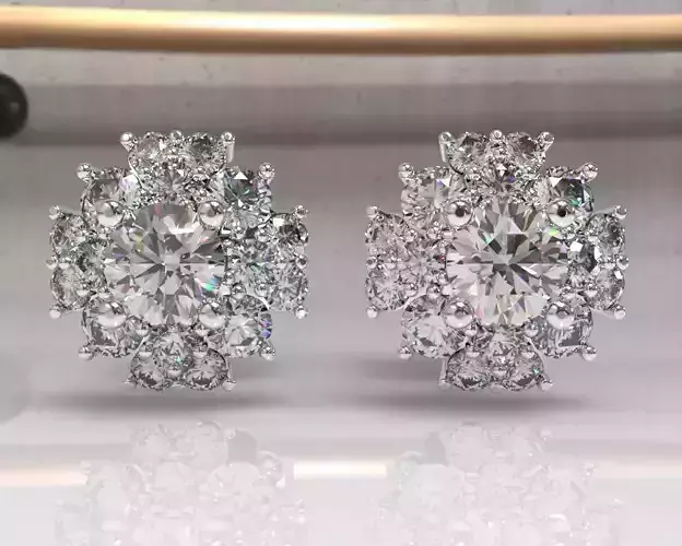 Timothes Diamond Earing 3D JewelryModel Printable 3D ER3