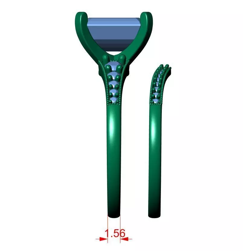 Emerald Engagement Ring 3D print model_7