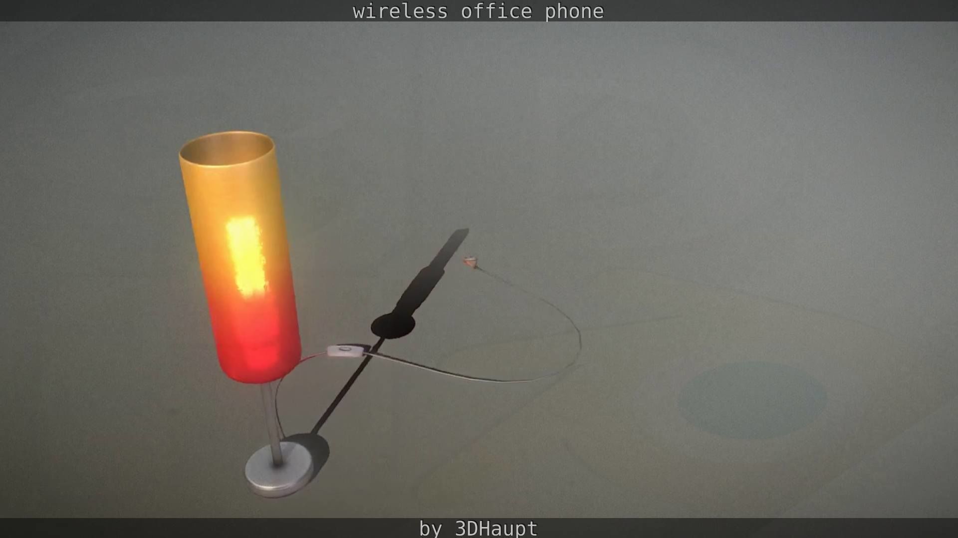 Tablelamp with rigged cable Low-poly 3D model_18