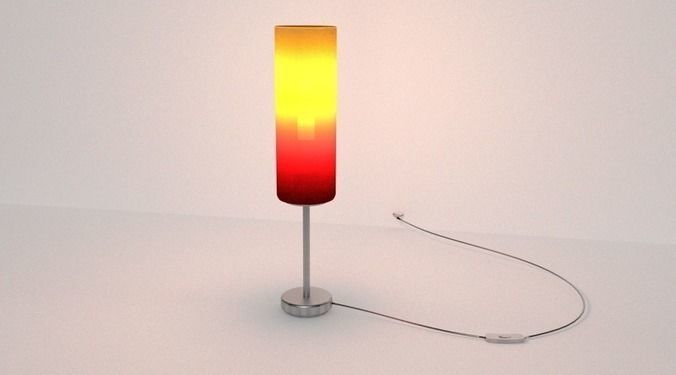 Tablelamp with rigged cable Low-poly 3D model_3