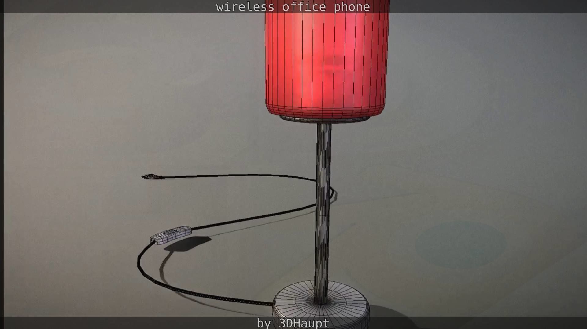 Tablelamp with rigged cable Low-poly 3D model_104