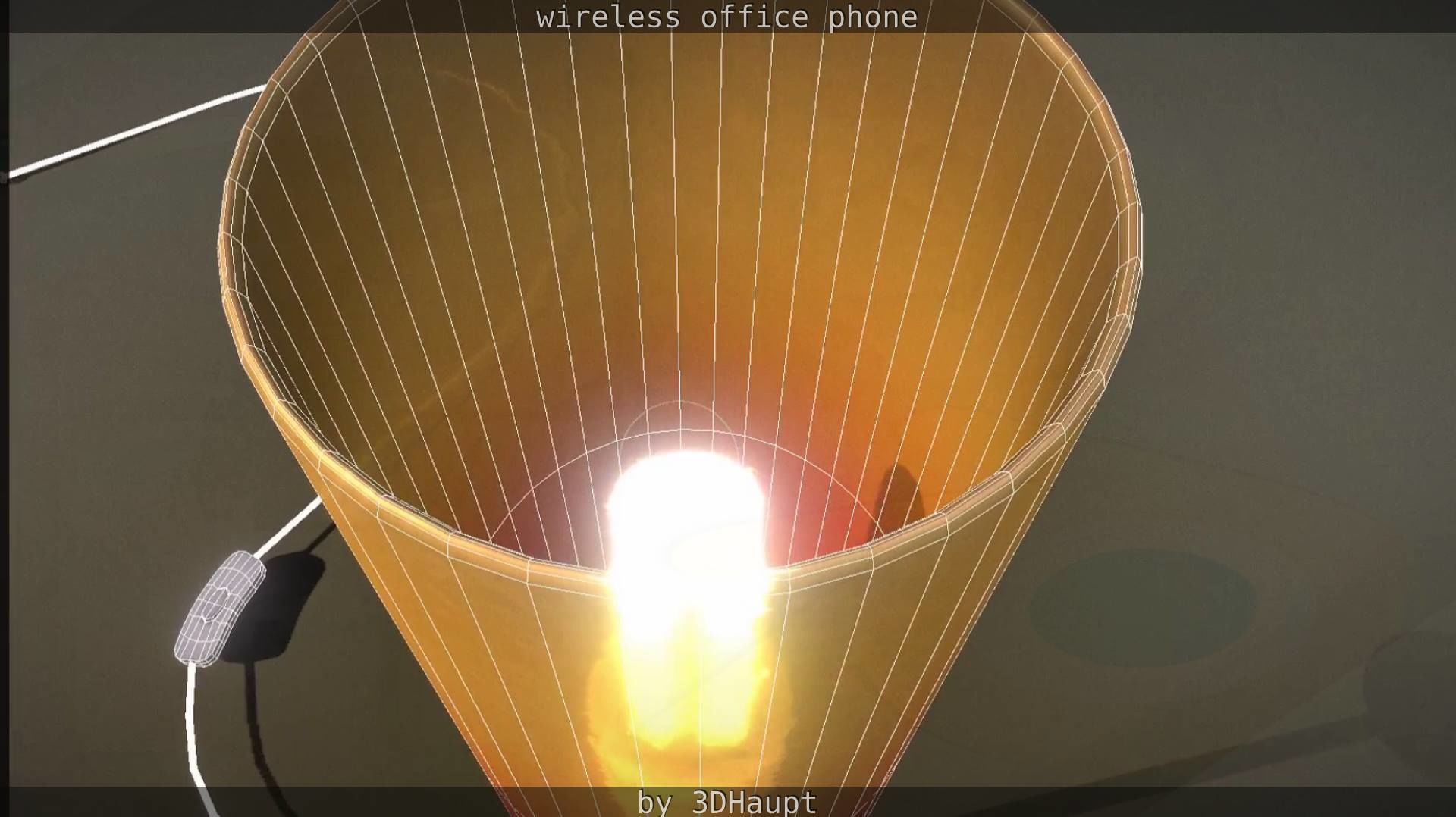 Tablelamp with rigged cable Low-poly 3D model_94