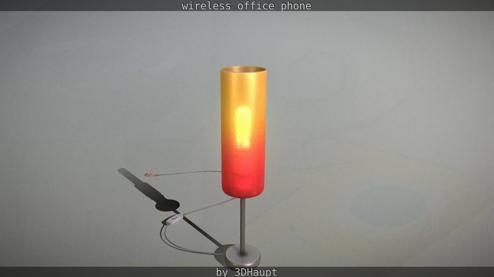 Tablelamp with rigged cable Low-poly 3D model_13