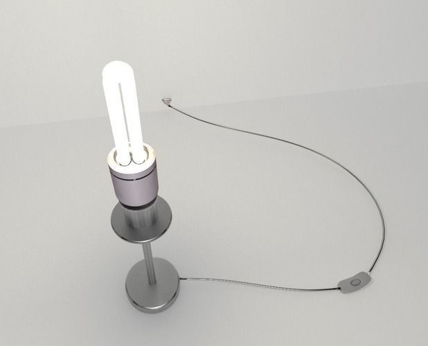 Tablelamp with rigged cable Low-poly 3D model_4