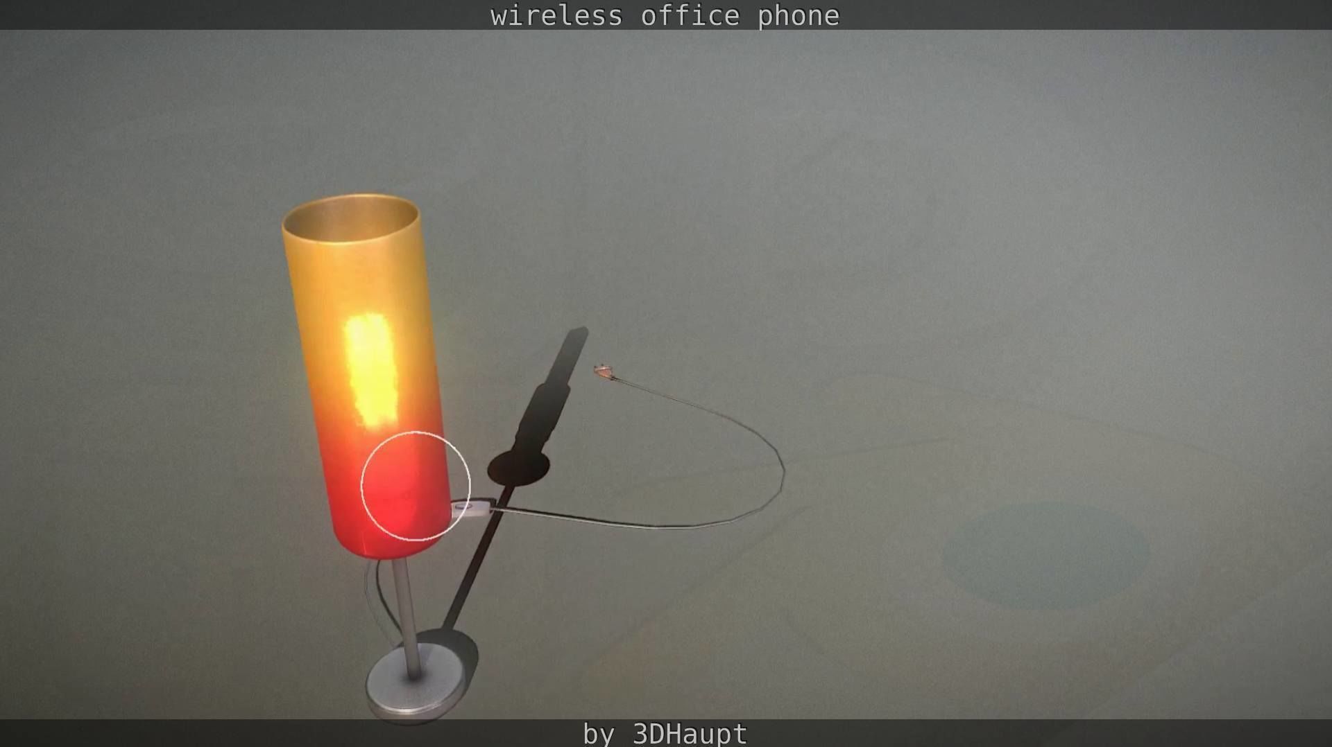 Tablelamp with rigged cable Low-poly 3D model_17
