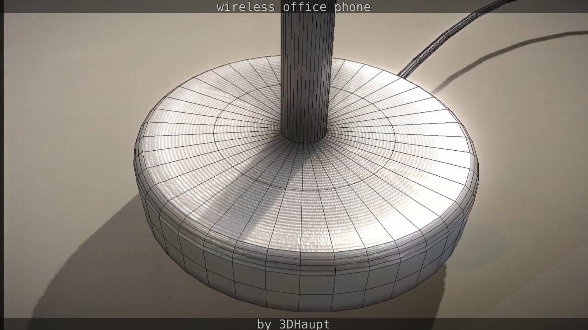 Tablelamp with rigged cable Low-poly 3D model_110