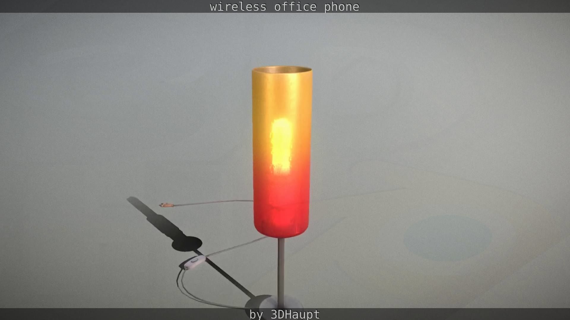 Tablelamp with rigged cable Low-poly 3D model_14
