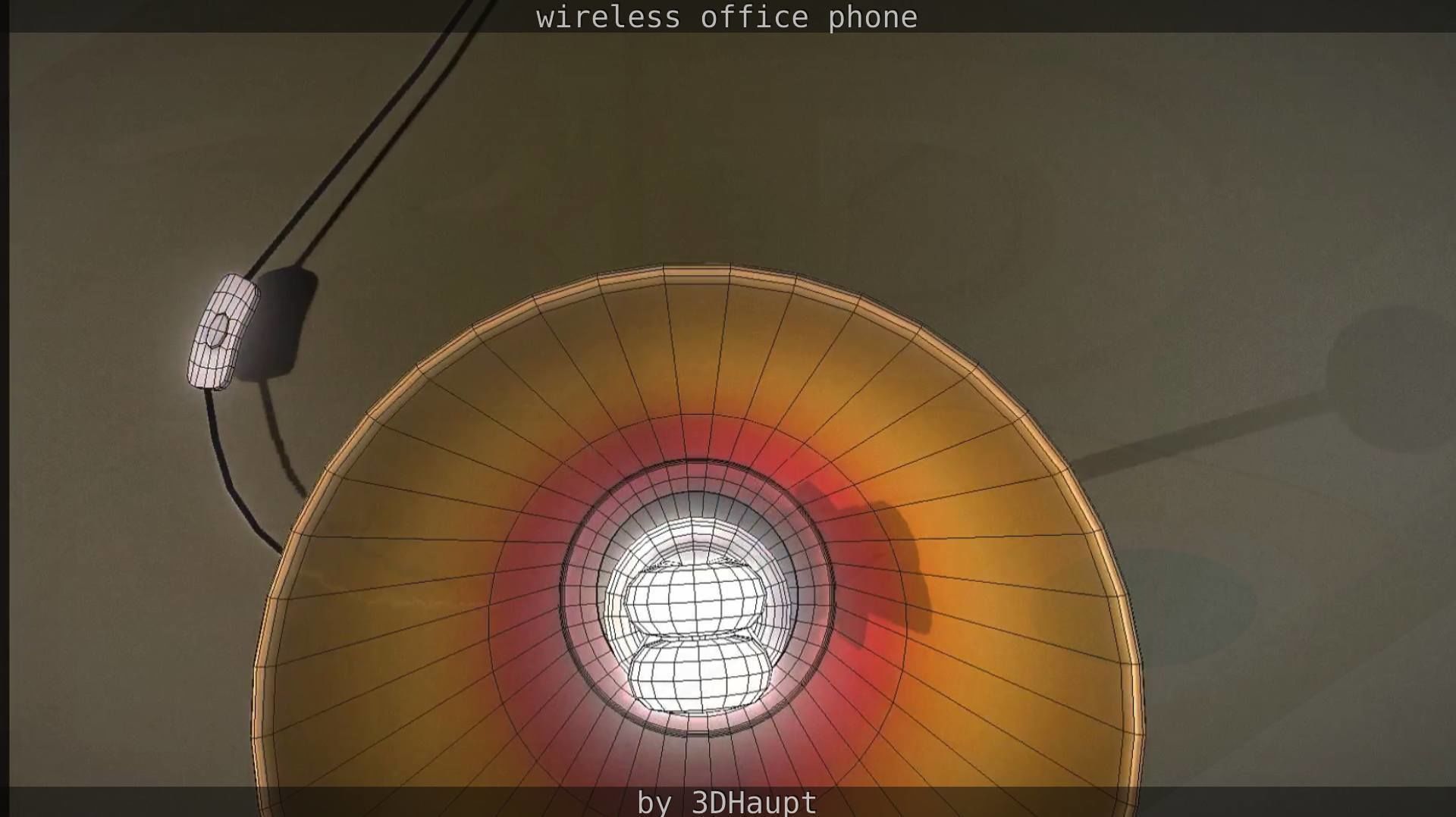 Tablelamp with rigged cable Low-poly 3D model_96