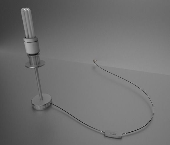 Tablelamp with rigged cable Low-poly 3D model_6