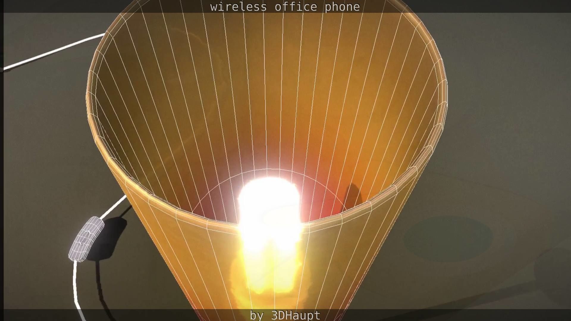 Tablelamp with rigged cable Low-poly 3D model_93