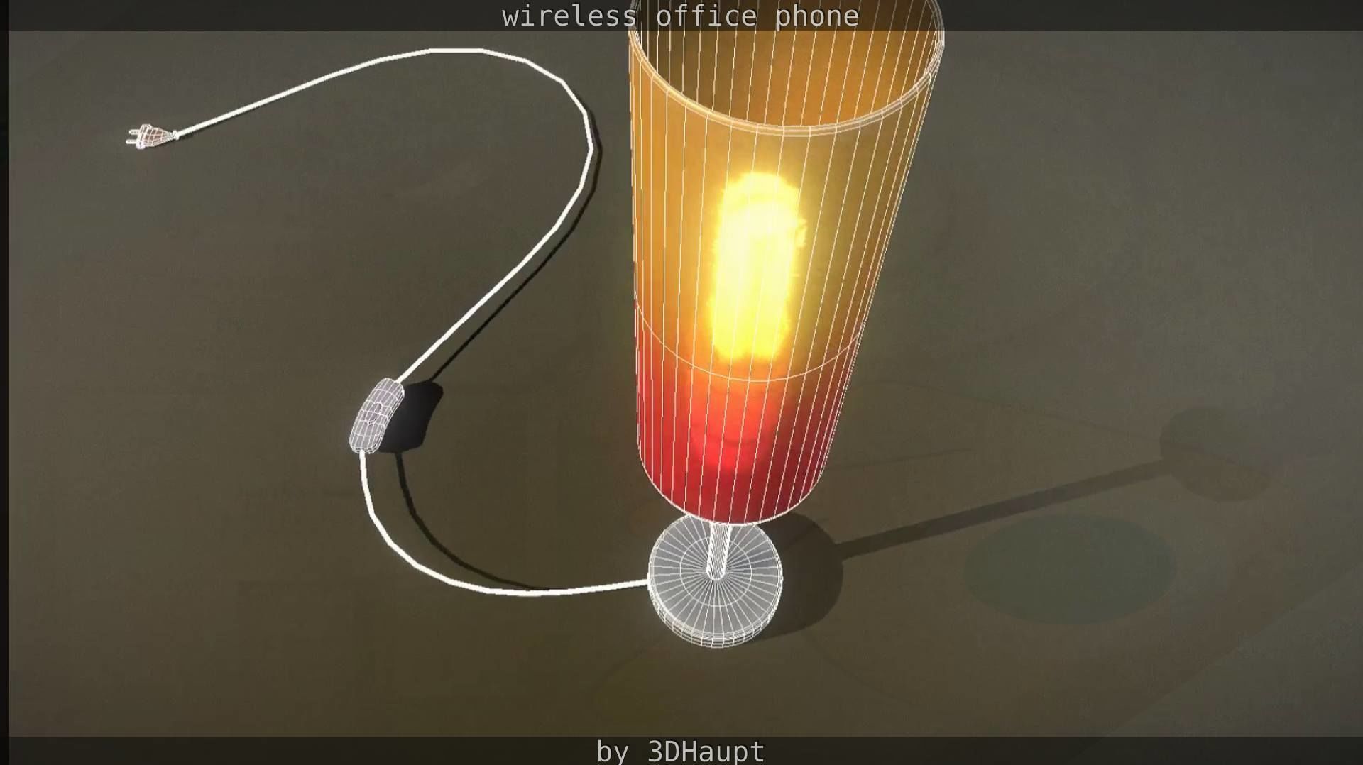 Tablelamp with rigged cable Low-poly 3D model_90