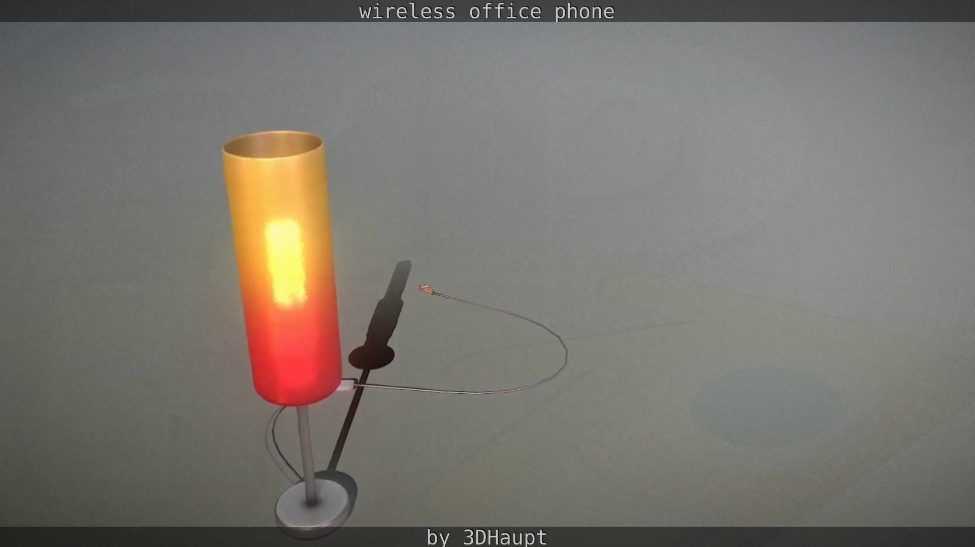 Tablelamp with rigged cable Low-poly 3D model_16