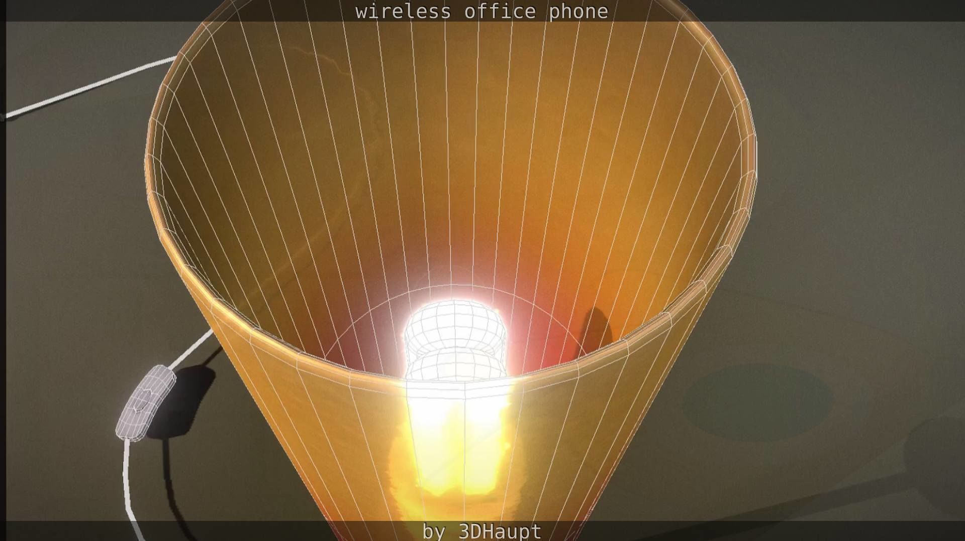 Tablelamp with rigged cable Low-poly 3D model_95