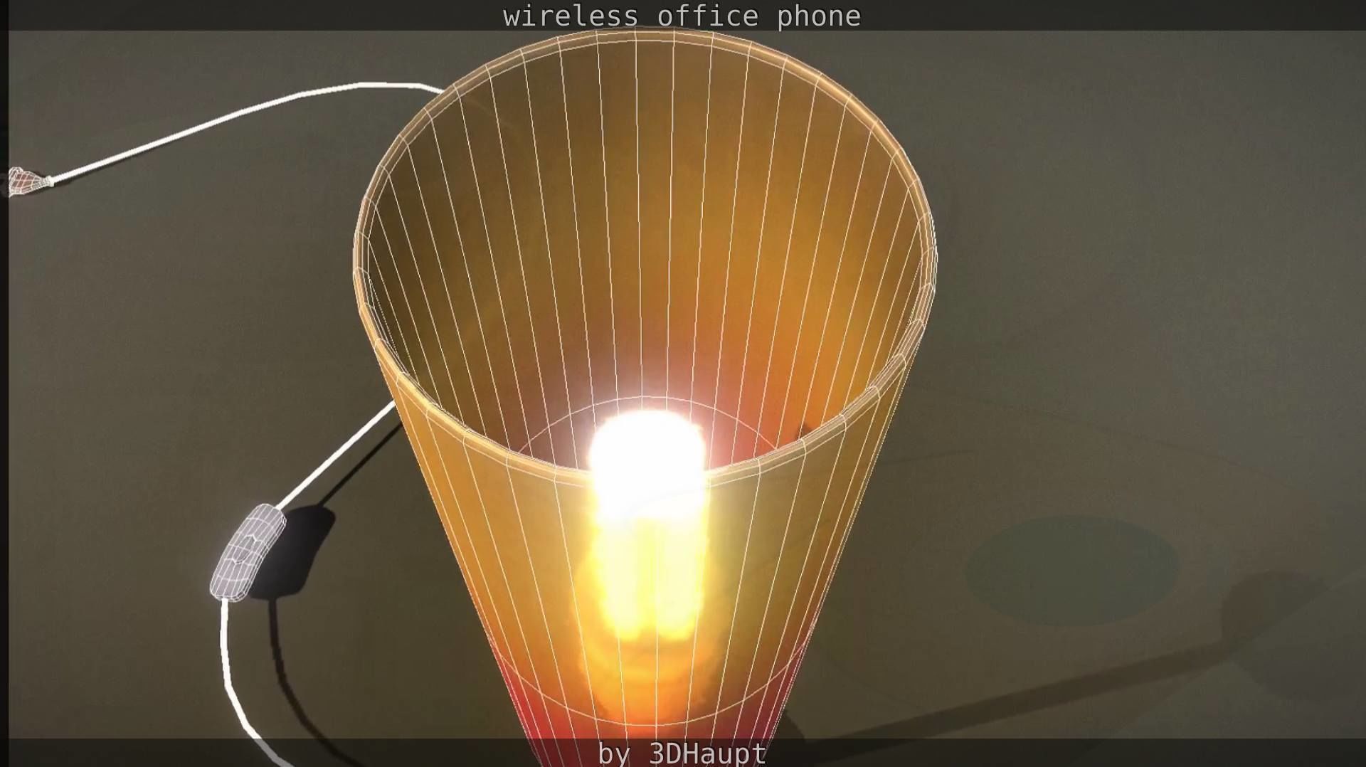 Tablelamp with rigged cable Low-poly 3D model_92