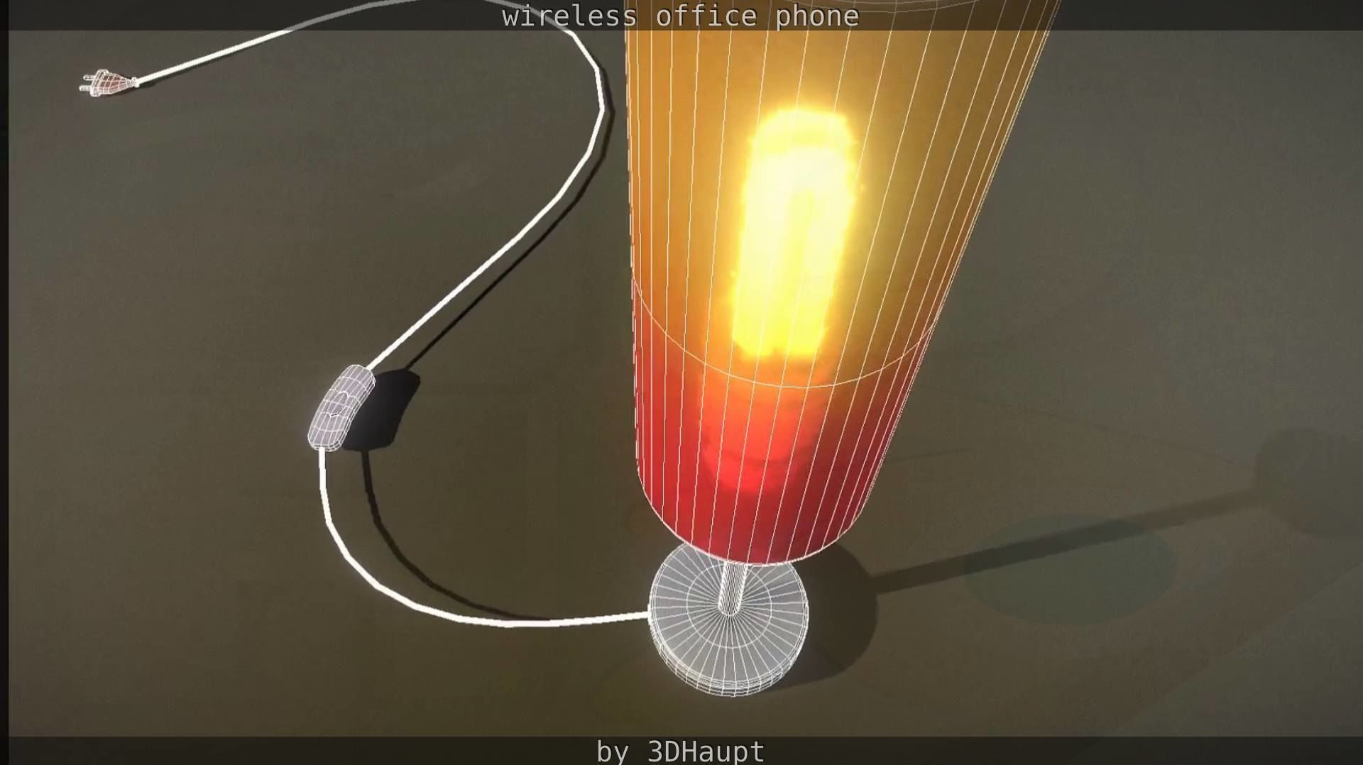 Tablelamp with rigged cable Low-poly 3D model_91