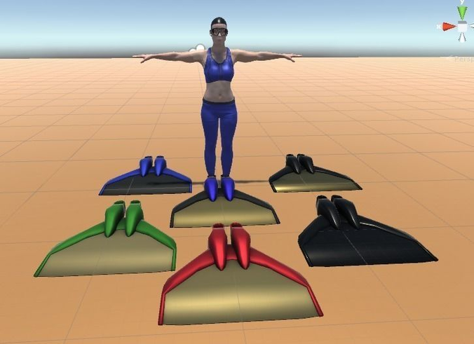 Low poly monofin woman