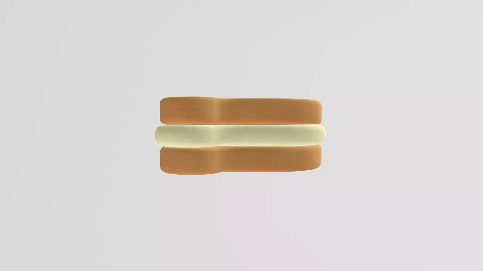 Stylized Low-Poly Bear Shaped Cookie Low-poly 3D model_8