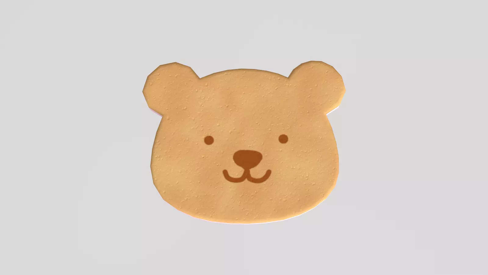Stylized Low-Poly Bear Shaped Cookie Low-poly 3D model_19