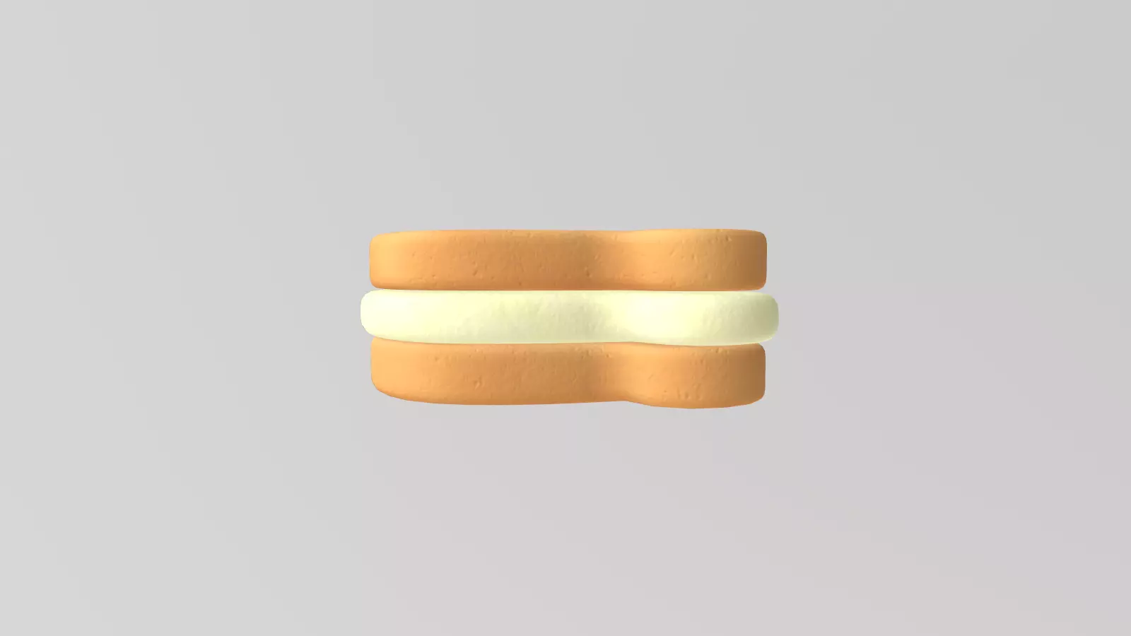 Stylized Low-Poly Bear Shaped Cookie Low-poly 3D model_6