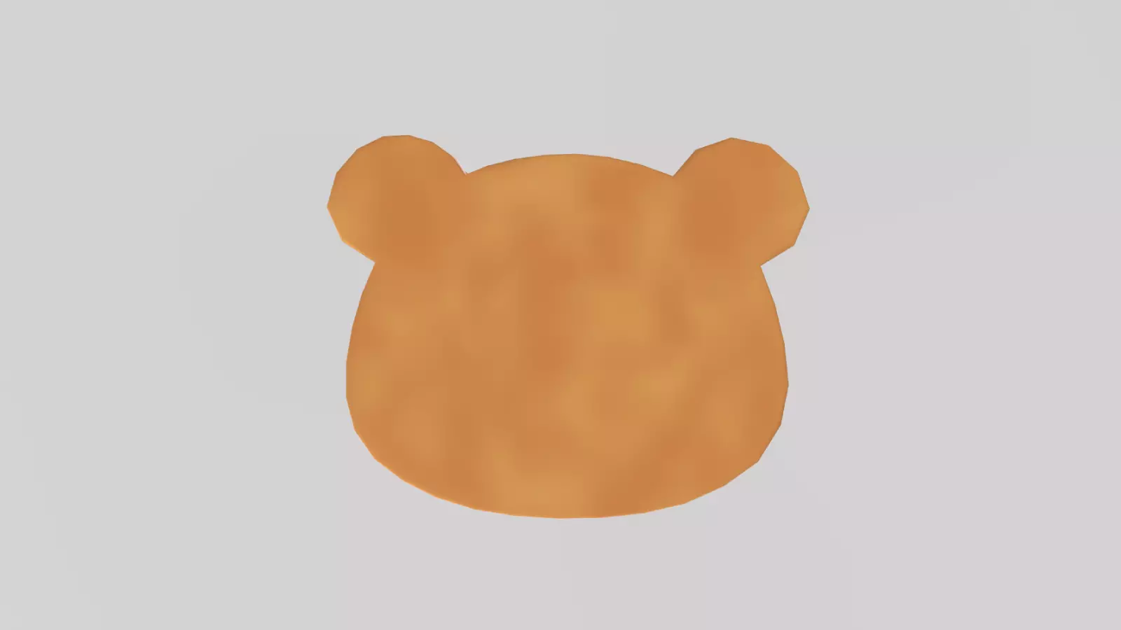 Stylized Low-Poly Bear Shaped Cookie Low-poly 3D model_11