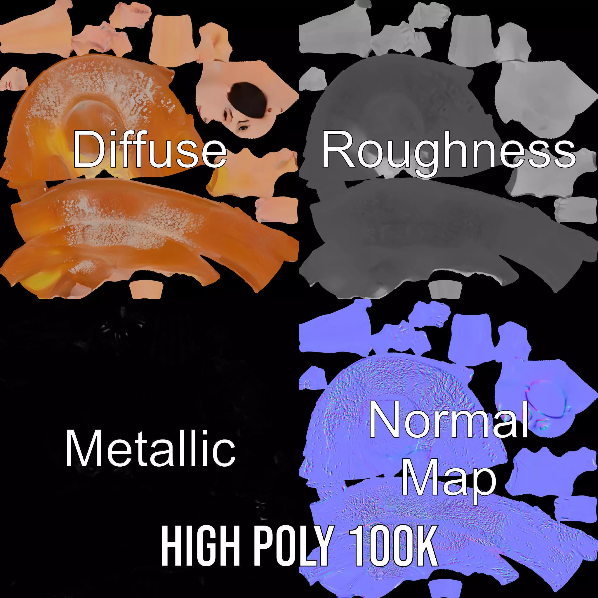 Sweet Pastry Dress model pack Low-poly 3D model_4