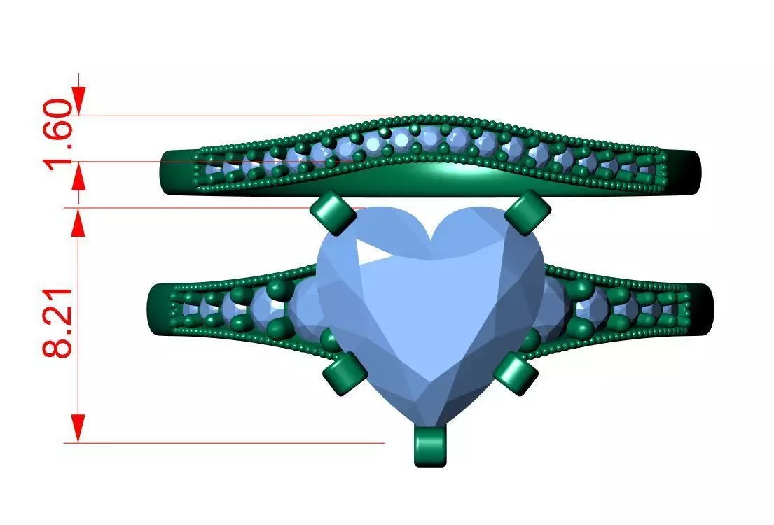 Heart Engagement Ring 3D print model_11