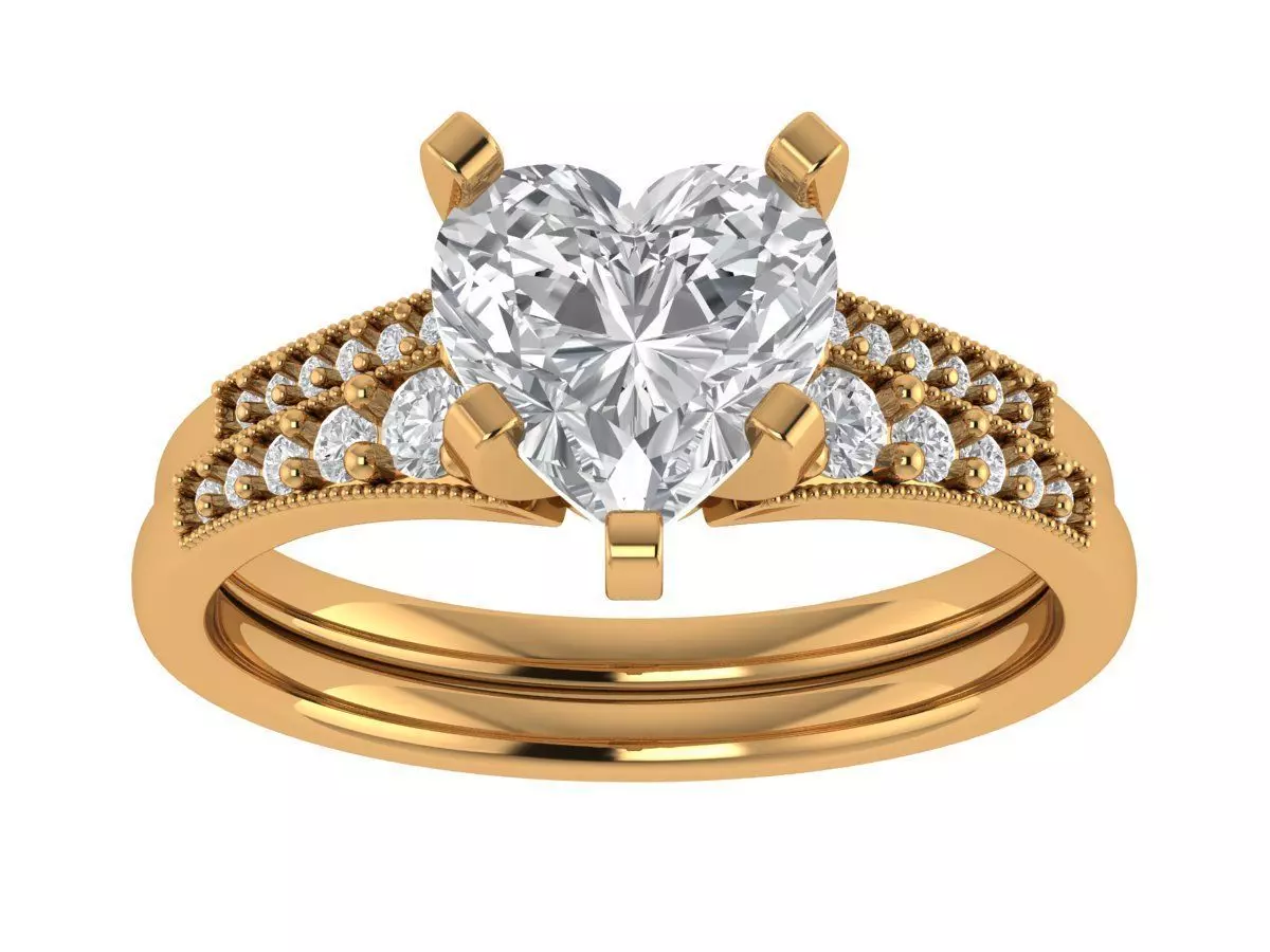 Heart Engagement Ring 3D print model_1