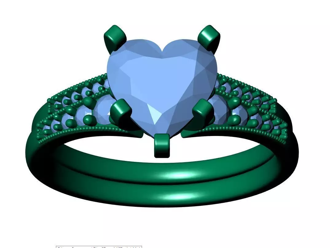 Heart Engagement Ring 3D print model_10