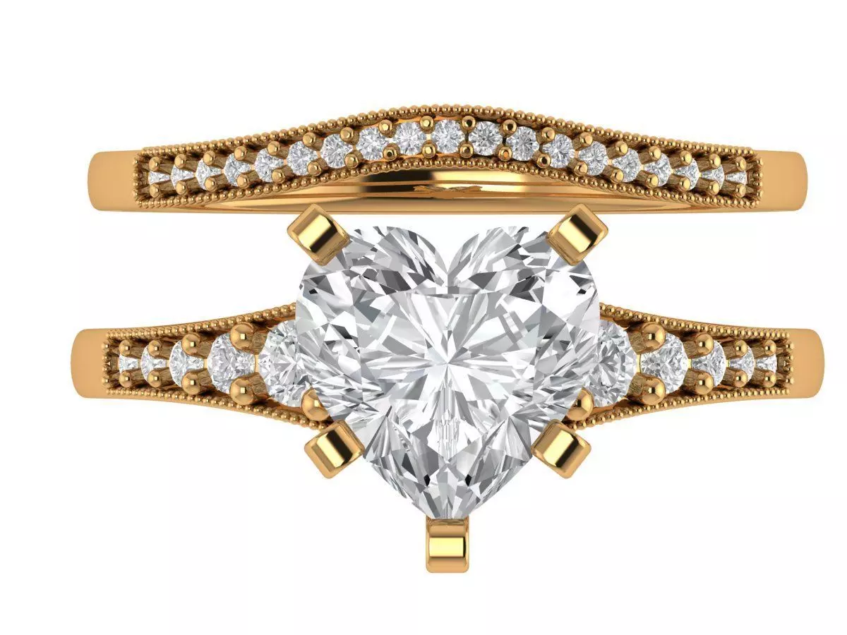 Heart Engagement Ring 3D print model_4