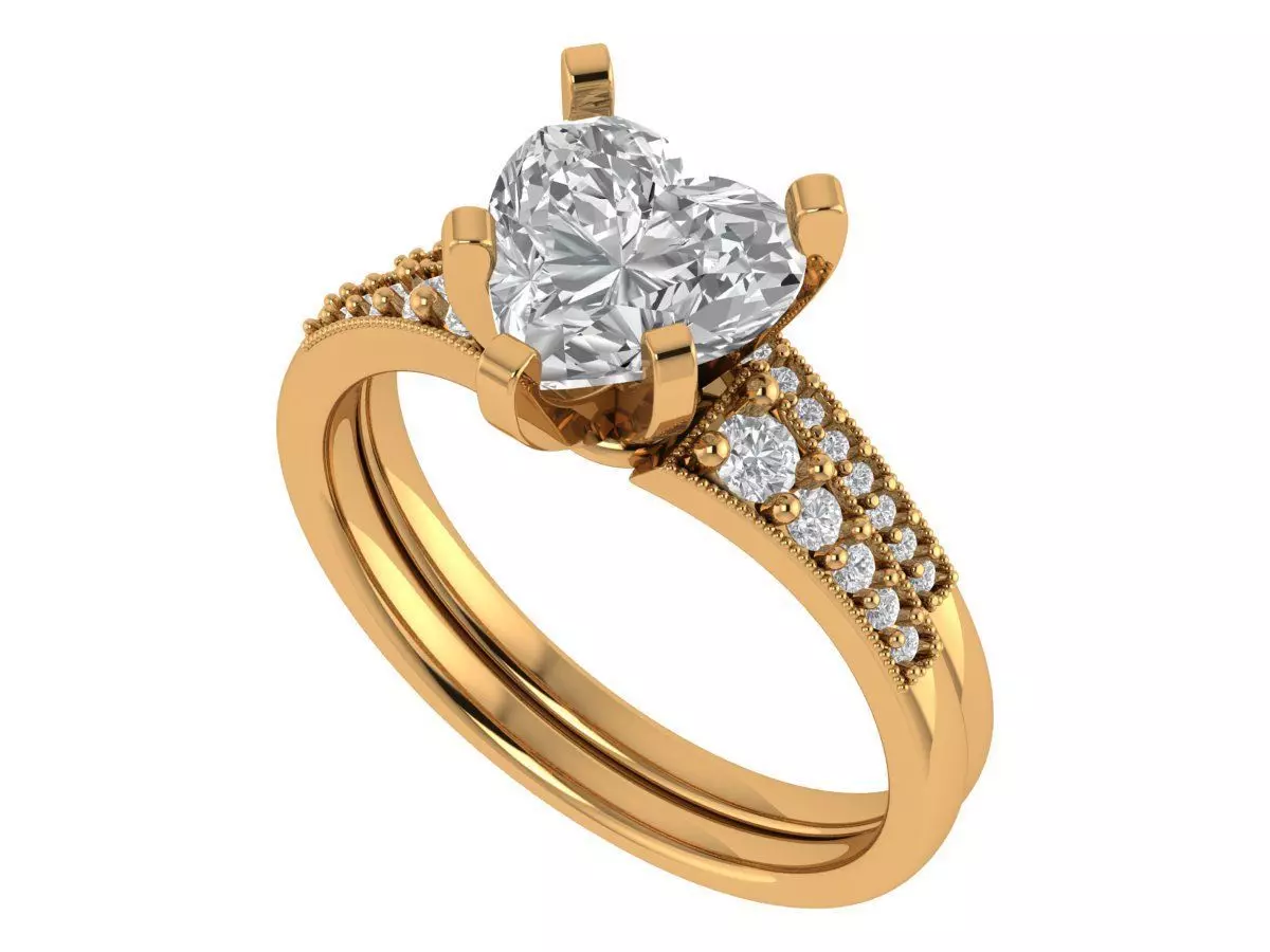 Heart Engagement Ring 3D print model_6