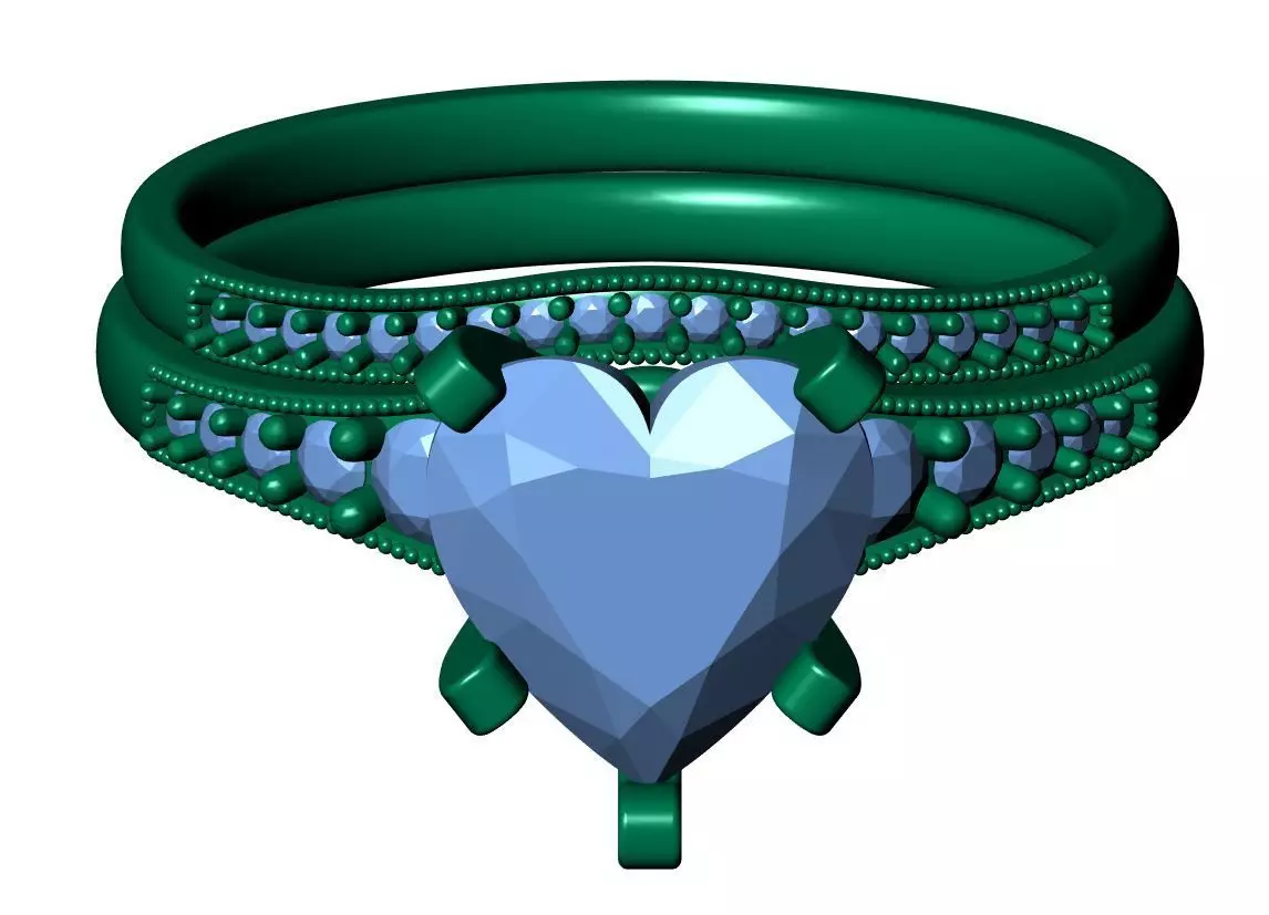 Heart Engagement Ring 3D print model_12