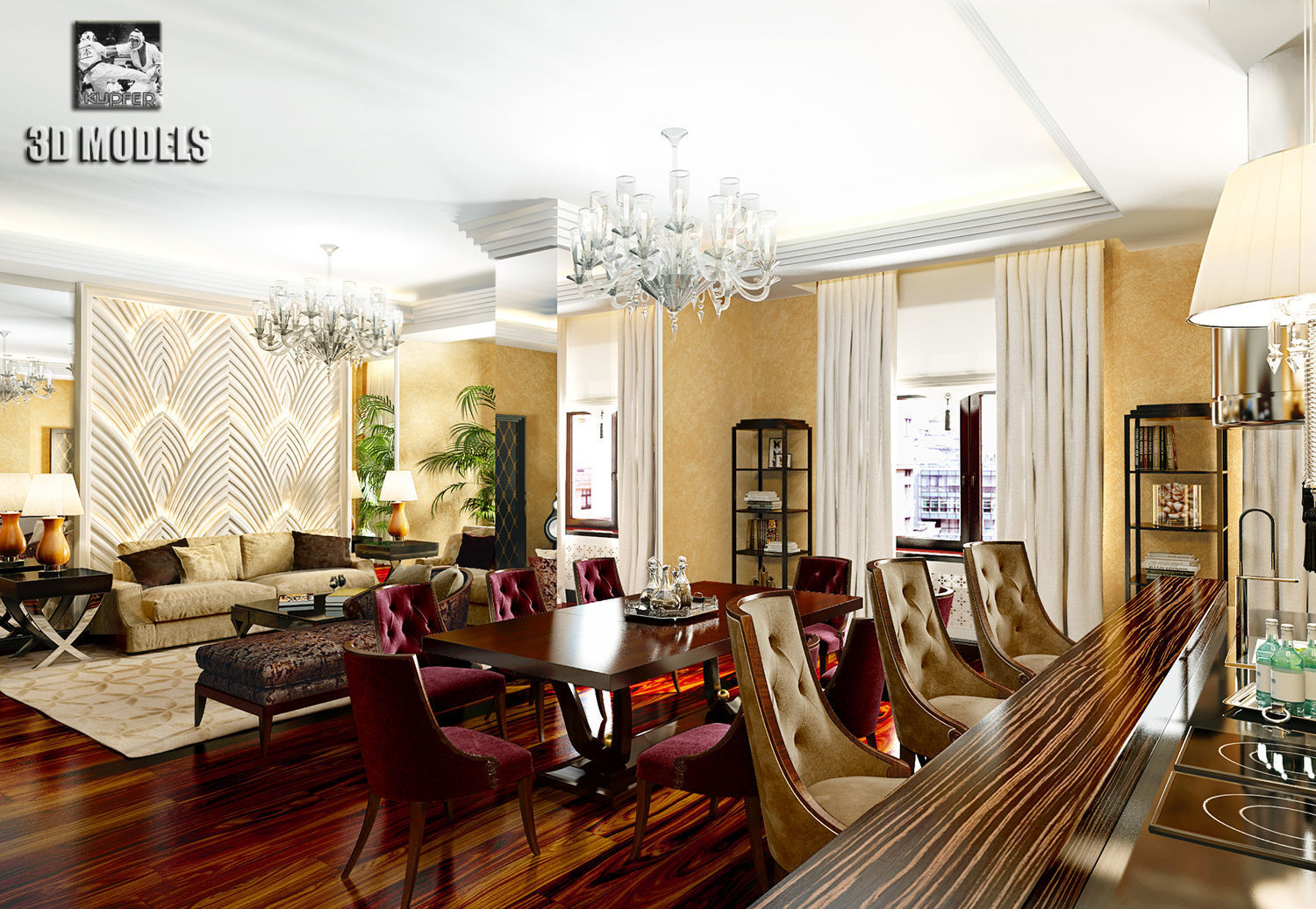 Modern Liveroom 3D model_1