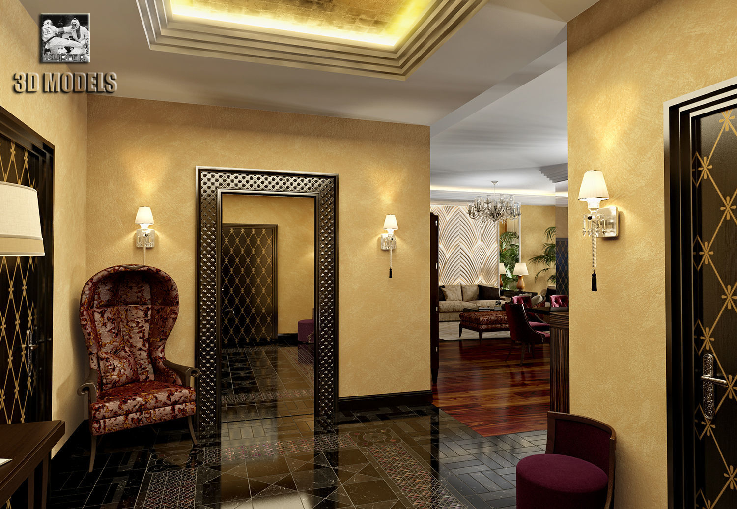 Modern Liveroom 3D model_4