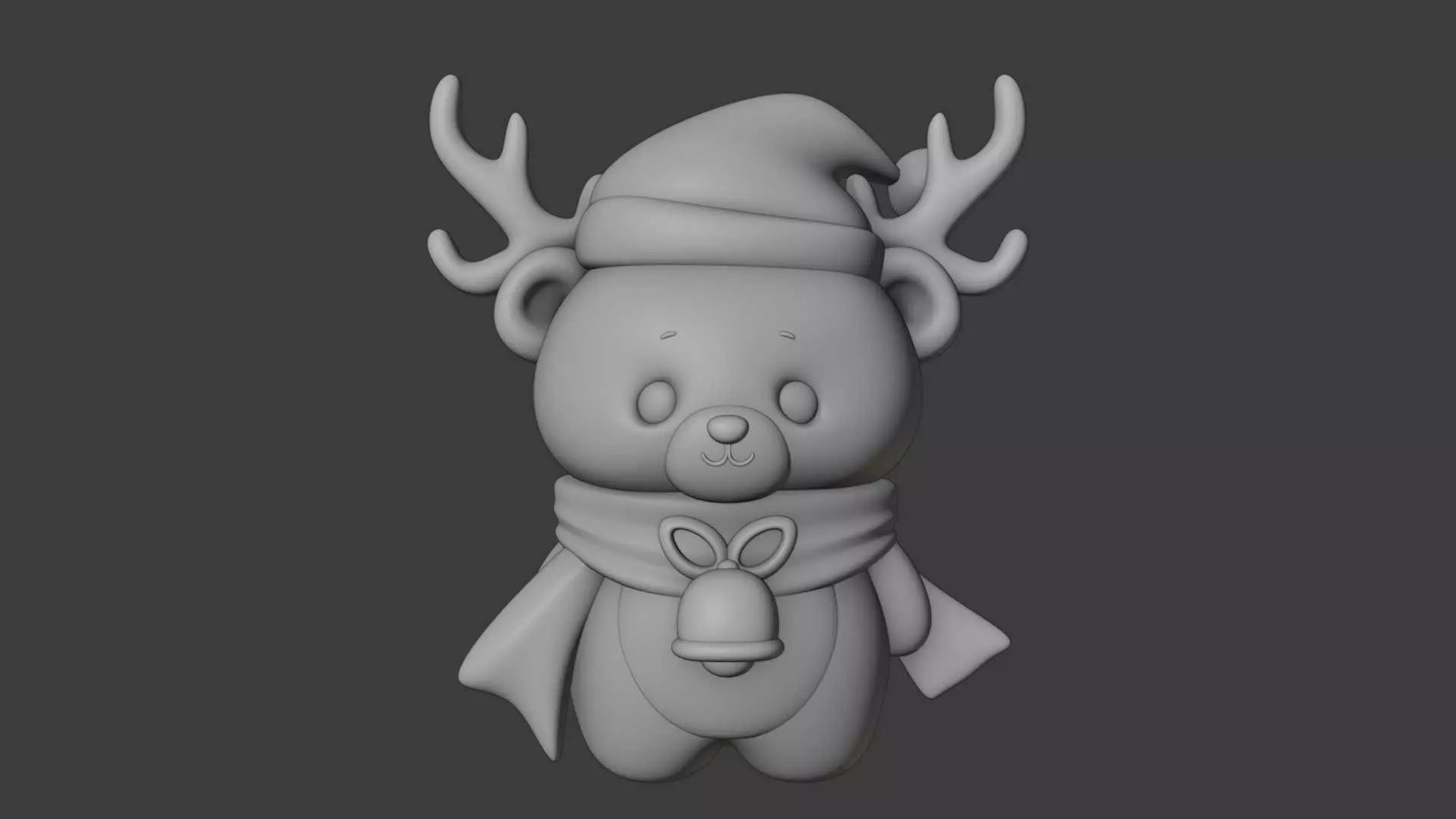 Christmas bear 3D print model_1