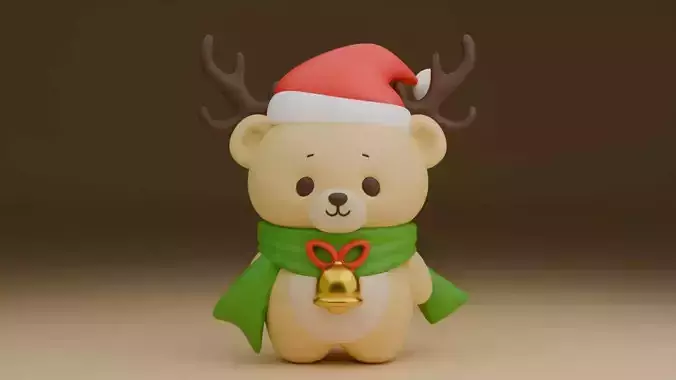 Christmas bear 3D print model Christmas bear 3D print model