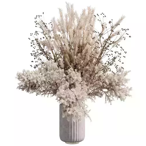 pampas dry branch in a concrete vase bouquet 88
