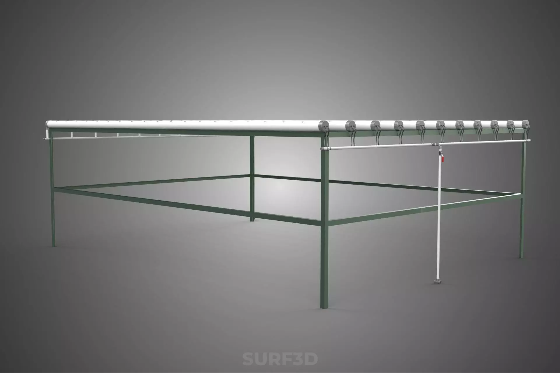 MODULAR HYDROPONIC RACK PARALLEL PVC PIPE DIY GARDEN FARM PLANT 3D model_8